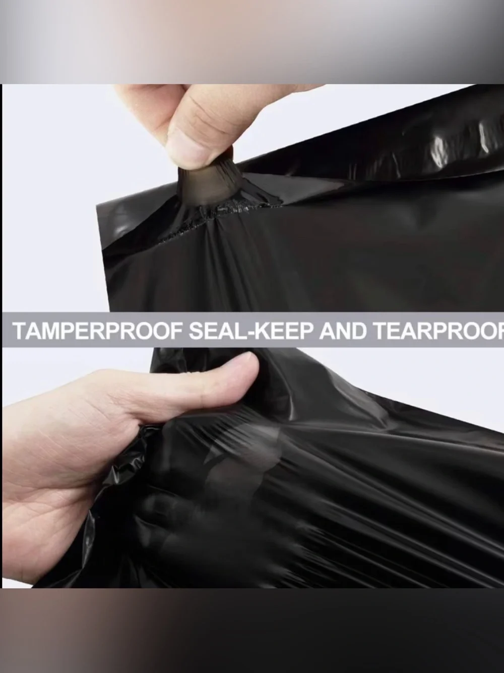 75pc Shipping Package  25-Black Poly Mailers 25-Clear Bags 25-TY Stickers ⭐️🆕⭐️